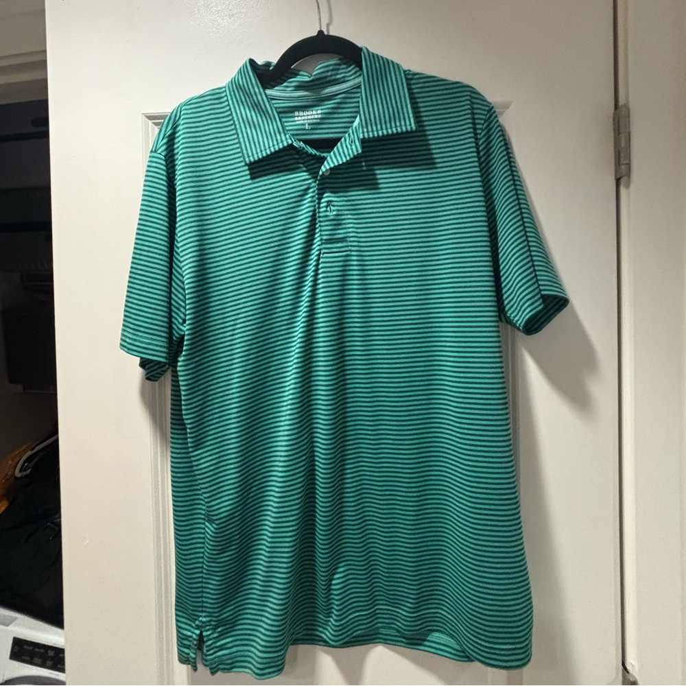 Brooks Brothers Teal Striped Polo Shirt